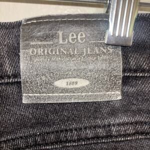 Vintage Lee Black High Waisted Tapered Jeans 16P Petite 80s 90s Made in USA